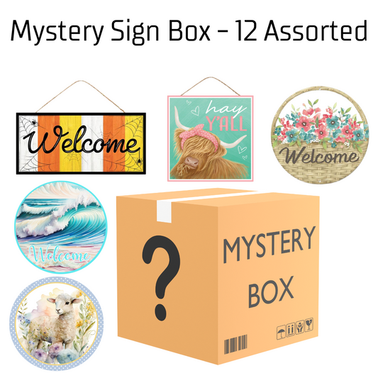 Mystery Sign Box - 12 Wood & Metal Signs (Assorted)