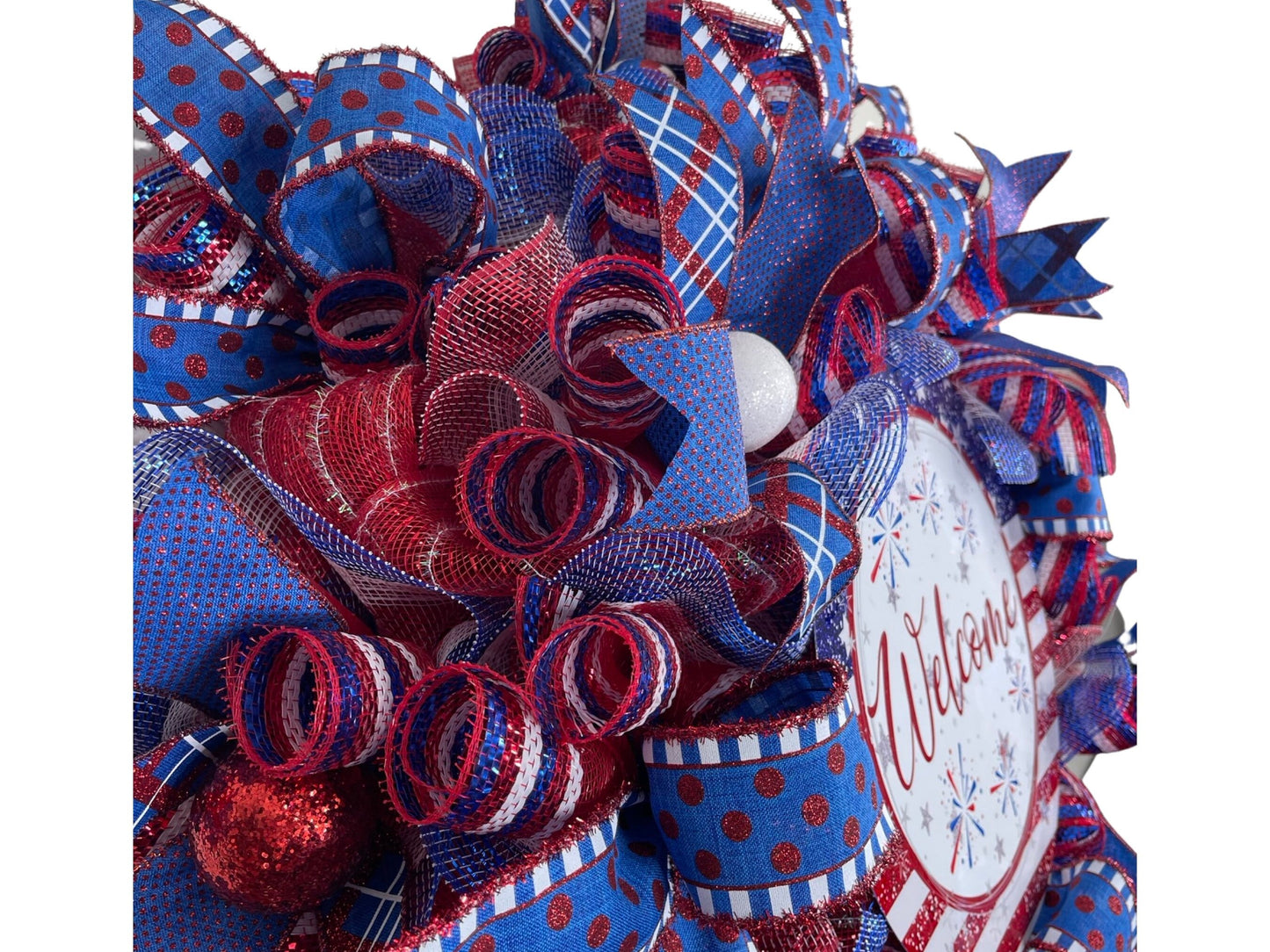star spangled banner 4th of July patriotic wreath, stars and stripes independence day wreath for font door, patriotic mantle wreath